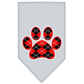 Load image into Gallery viewer, Pet and Dog Bandana Screen Printed, "Red Argyle Paw"