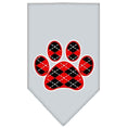 Load image into Gallery viewer, Pet and Dog Bandana Screen Printed, "Red Argyle Paw"