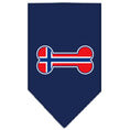 Load image into Gallery viewer, Pet and Dog Bandana Screen Printed, "Bone Shaped Norway Flag"