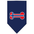 Load image into Gallery viewer, Pet and Dog Bandana Screen Printed, "Bone Shaped Norway Flag"