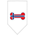 Load image into Gallery viewer, Pet and Dog Bandana Screen Printed, "Bone Shaped Norway Flag"