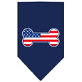 Load image into Gallery viewer, Pet and Dog Bandana Screen Printed, "Bone Shaped American Flag"