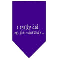 Load image into Gallery viewer, Pet and Dog Bandana Screen Printed, "I Really Did Eat The Homework"