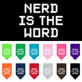 Load image into Gallery viewer, Pet and Dog Bandana Screen Printed, "Nerd Is The Word"