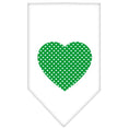 Load image into Gallery viewer, Pet and Dog Bandana Screen Printed, "Green Swiss Dot Heart"