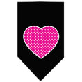 Load image into Gallery viewer, Pet and Dog Bandana Screen Printed, "Pink Swiss Dot Heart"