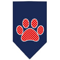 Load image into Gallery viewer, Pet and Dog Bandana Screen Printed, "Red Swiss Dot Paw"