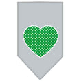Load image into Gallery viewer, Pet and Dog Bandana Screen Printed, "Green Swiss Dot Heart"