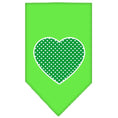 Load image into Gallery viewer, Pet and Dog Bandana Screen Printed, "Green Swiss Dot Heart"