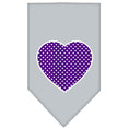 Load image into Gallery viewer, Pet and Dog Bandana Screen Printed, "Purple Swiss Dot Heart"