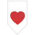 Load image into Gallery viewer, Pet and Dog Bandana Screen Printed, "Red Swiss Dot Heart"