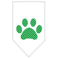 Load image into Gallery viewer, Pet and Dog Bandana Screen Printed, "Green Swiss Dot Paw"