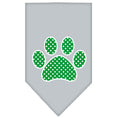 Load image into Gallery viewer, Pet and Dog Bandana Screen Printed, "Green Swiss Dot Paw"