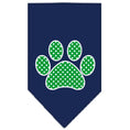 Load image into Gallery viewer, Pet and Dog Bandana Screen Printed, "Green Swiss Dot Paw"