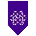 Load image into Gallery viewer, Pet and Dog Bandana Screen Printed, "Purple Swiss Dot Paw"