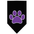 Load image into Gallery viewer, Pet and Dog Bandana Screen Printed, "Purple Swiss Dot Paw"