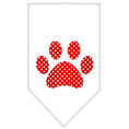 Load image into Gallery viewer, Pet and Dog Bandana Screen Printed, "Red Swiss Dot Paw"