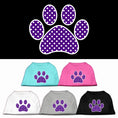 Load image into Gallery viewer, Pet Dog & Cat Shirt Screen Printed, "Swiss Dots Purple Paw"