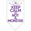 Load image into Gallery viewer, Pet and Dog Bandana Screen Printed, "Keep Calm, I'm Not A Monster"