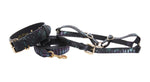 Black, Green, Purple Snake Classic Collar, Leash, Harness Set