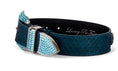 Load image into Gallery viewer, Stunning Iridescent Matte Blue/Green Snake Blue Swarovski Crystal Hardware Collar