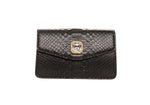 Black Python Clutch With Custom Swarovski Crystal
