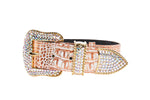 Copper Embossed Croc Italian Leather Swarovski Crystal Collar