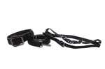 Glamorous Black Snake Print Italian Leather With Gun Metal Grey Hardware Collar, Leash, Harness, Set