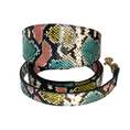 Load image into Gallery viewer, Multi-Color Embossed Snake Italian Leather, 3” Wide Style Collar & Leash Set