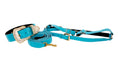 Load image into Gallery viewer, Aqua Blue Italian Leather/Swarovski Crystal Collar, Leash, Harness Set