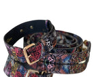 Luxury Pet Fashion Black Floral Lace Italian Leather Collar & Leash Set With Gold Classic Hardware