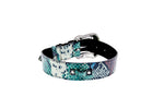 Green, Blue, Black, Red Embossed Snake Italian Leather Collar With Silver Swarovski Hardware