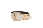 Iridescent Off White Snake Collar With Swarovski Crystal Hardware