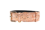 Copper Embossed Croc Italian Leather Classic Collar