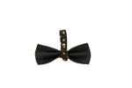 Black/Gold Polka Dot Italian Leather Bowtie