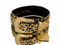 Load image into Gallery viewer, Luxury Pet Fashion Classy Leopard Print Italian Leather With Our Gold Western Style Floral Hardware