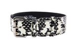 Black & White Snake/Classic Collar With Silver Hardware