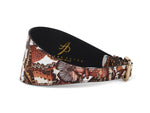 Butterfly Print Italian Leather 3” Wide Style Collar