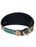 Load image into Gallery viewer, Multi-Color Embossed Snake Italian Leather Wide Style Collar