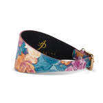 Floral Print Italian Leather 3” Wide Style Collar