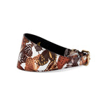 Butterfly Print Italian Leather 3” Wide Style Collar