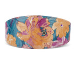 Floral Print Italian Leather 3 Wide Style Collar