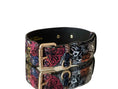 Load image into Gallery viewer, Luxury Pet Fashion Black Floral Lace Italian Leather Collar With Gold Classic Hardware