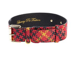 Luxury Pet Fashion Plaid Italian Leather Collar