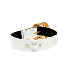 Matte White Snake Collar Set of 2. With Both Silver & Gold Swarovski Crystal Hardware