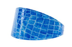 Blue Patent Embossed Croc Italian Leather 3 Wide Style Collar