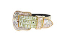 Load image into Gallery viewer, Luxury Pet Fashion Green/Gold Embossed Croc Italian Leather/Swarovski Crystal Collar