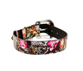 Load image into Gallery viewer, Floral, Scull, Snake Print Italian Leather Collar with Swarovski Crystal Hardware by Allysa Payne Beverly Hills
