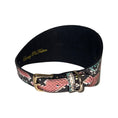 Load image into Gallery viewer, Multi-Color Embossed Snake Italian Leather Wide Style Collar With Custom Swarovski Crystal Rivets