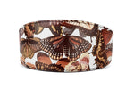 Butterfly Print Italian Leather 3 Wide Style Collar